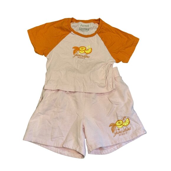 June Shine Womens Lounge Set S Pink/Orange Cotton - Picture 1 of 5